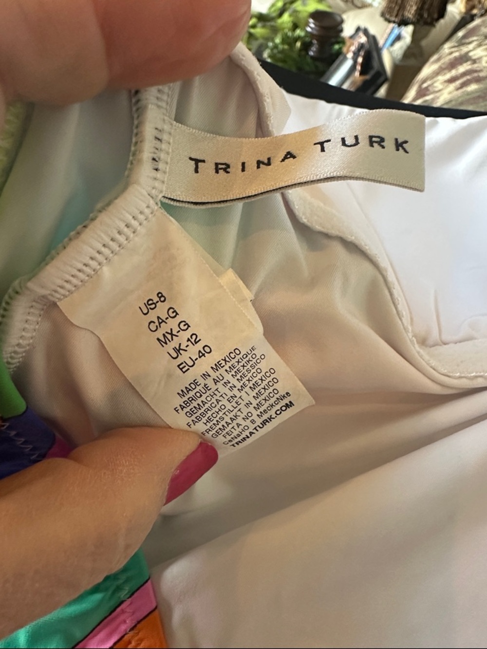 Trina Turk Balboa Print Bandeau One piece Maillot Swimsuit Size 8 - Picture 4 of 12